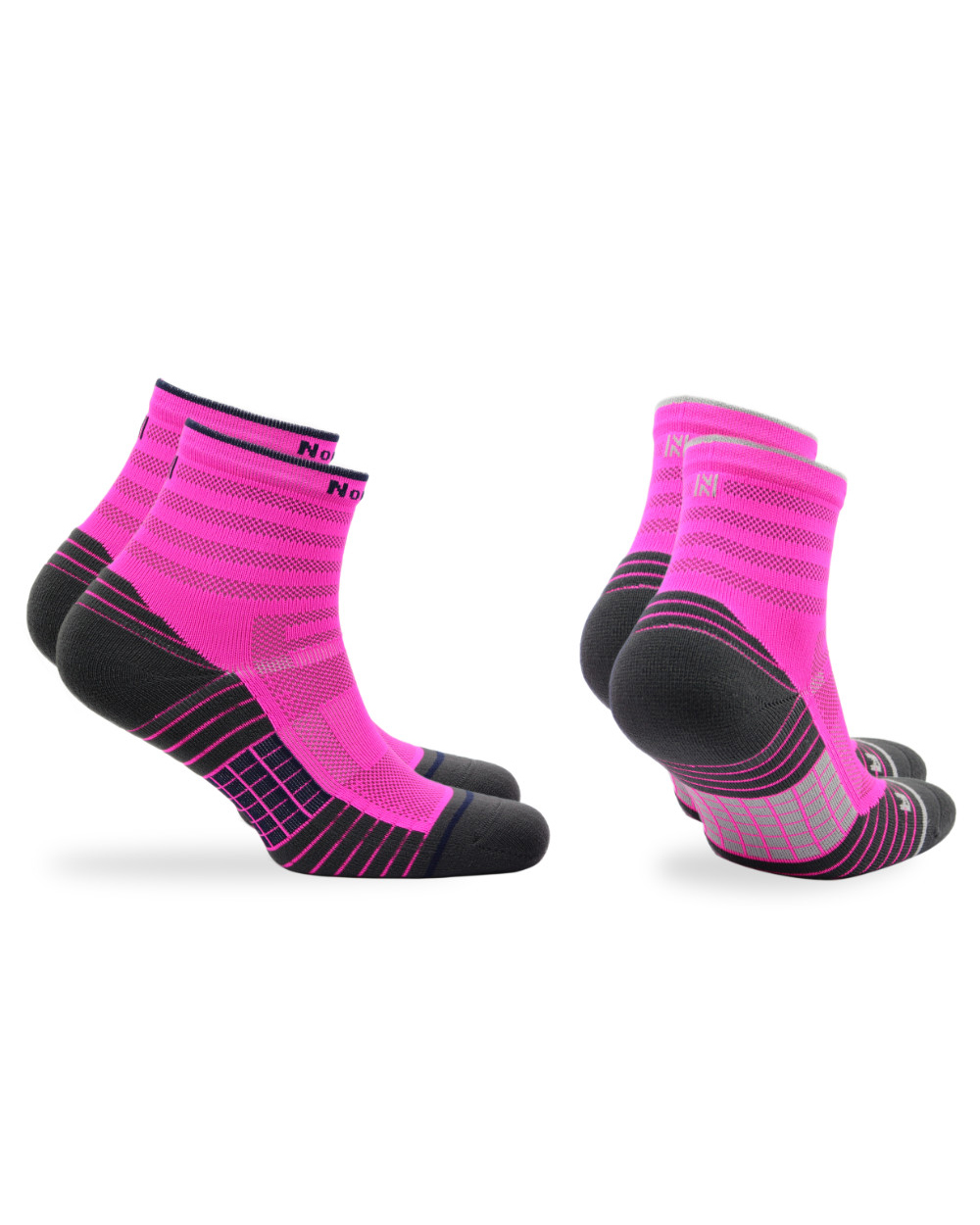 Norfolk Cheetah Cushioned Run Socks 2-pack Pink