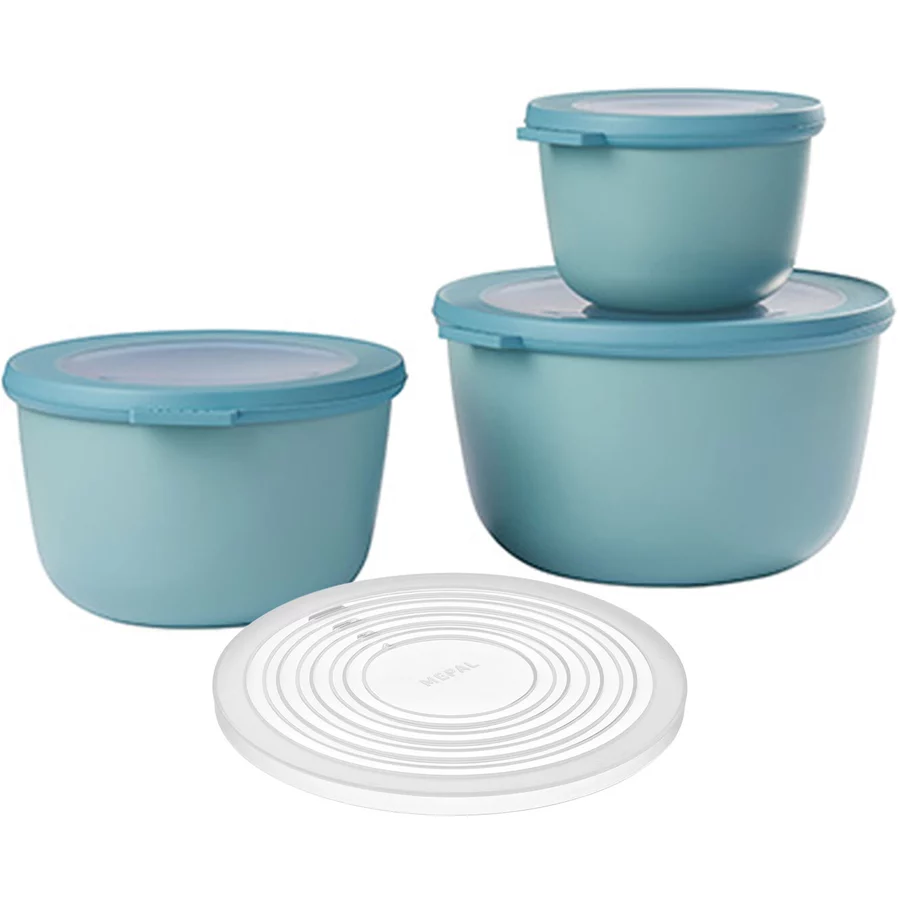 Mepal Multischüssel-Set mit Mikrowellendeckel Cirqula grün