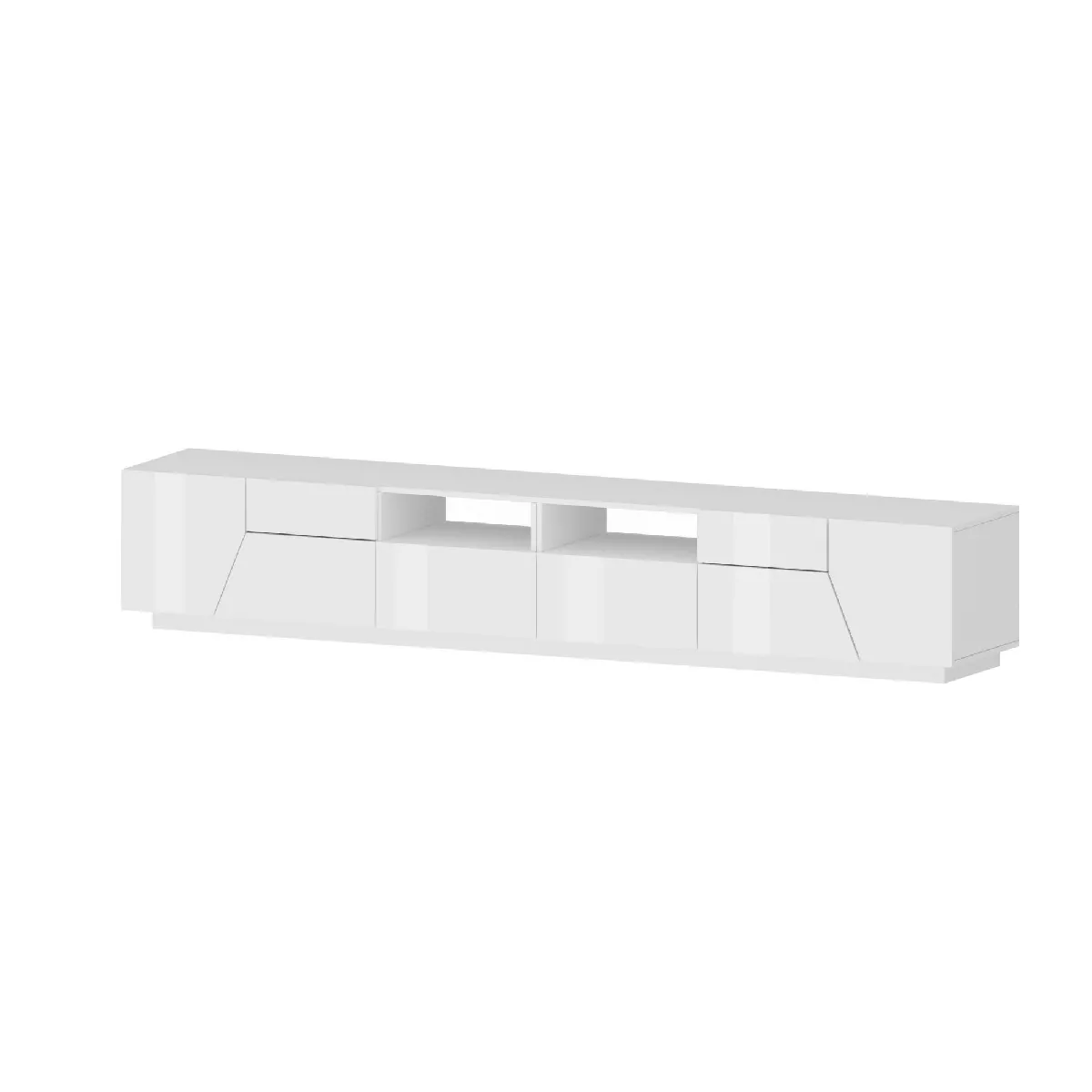 Alter Meuble TV de salon 4 portes - Blanc brillant