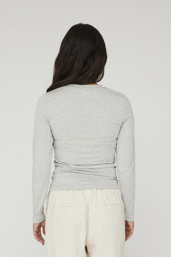 A-VIEW Stabil top l/s Light grey melange