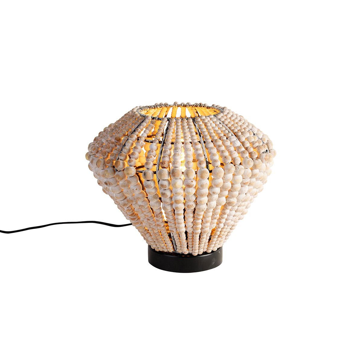 Oosterse tafellamp beige met kralen - Moti