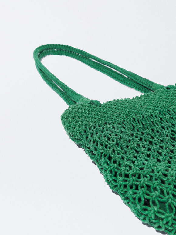 Bolsa de ombro de crochê - Verde