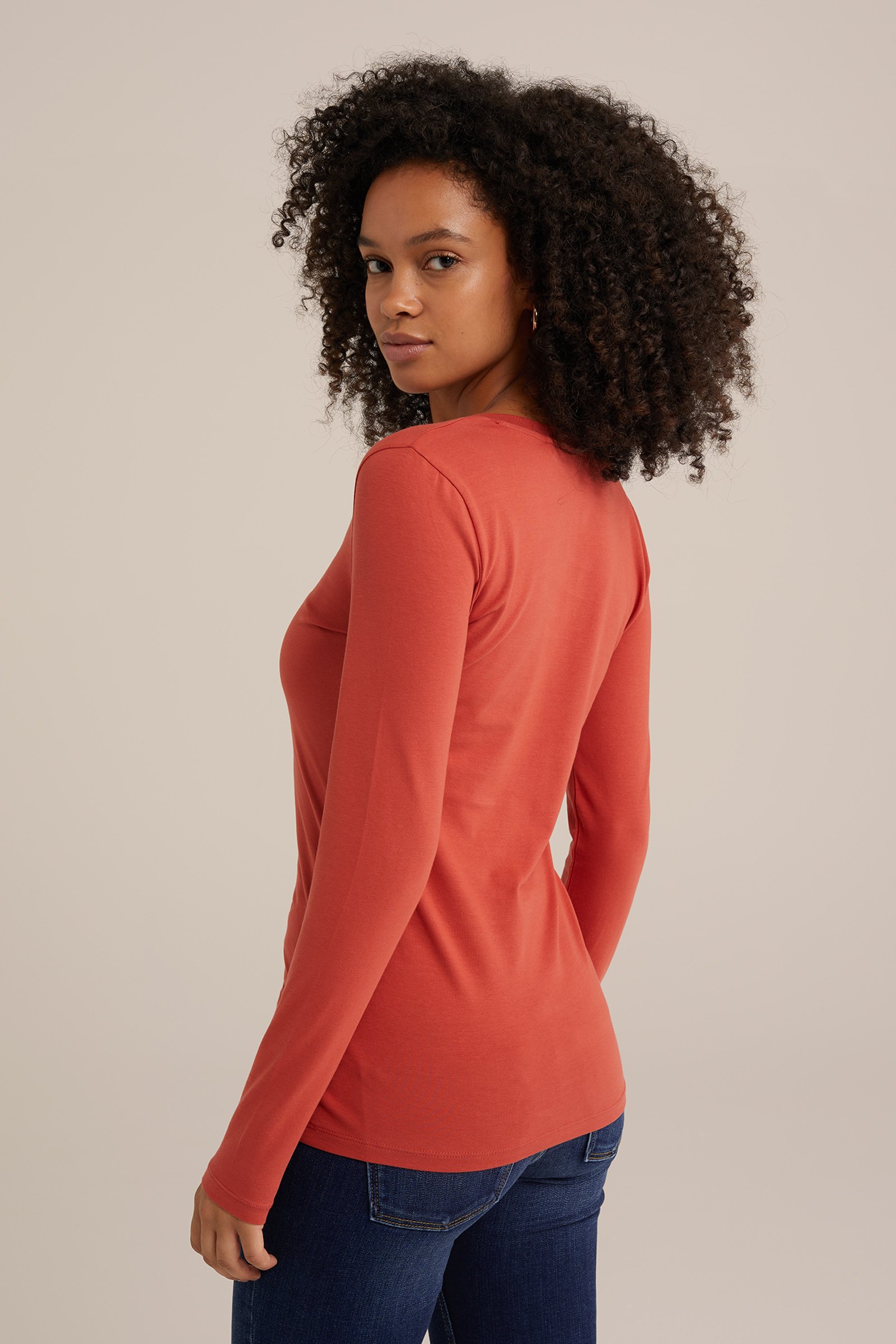 T-shirt met V-hals WE Fashion Rood