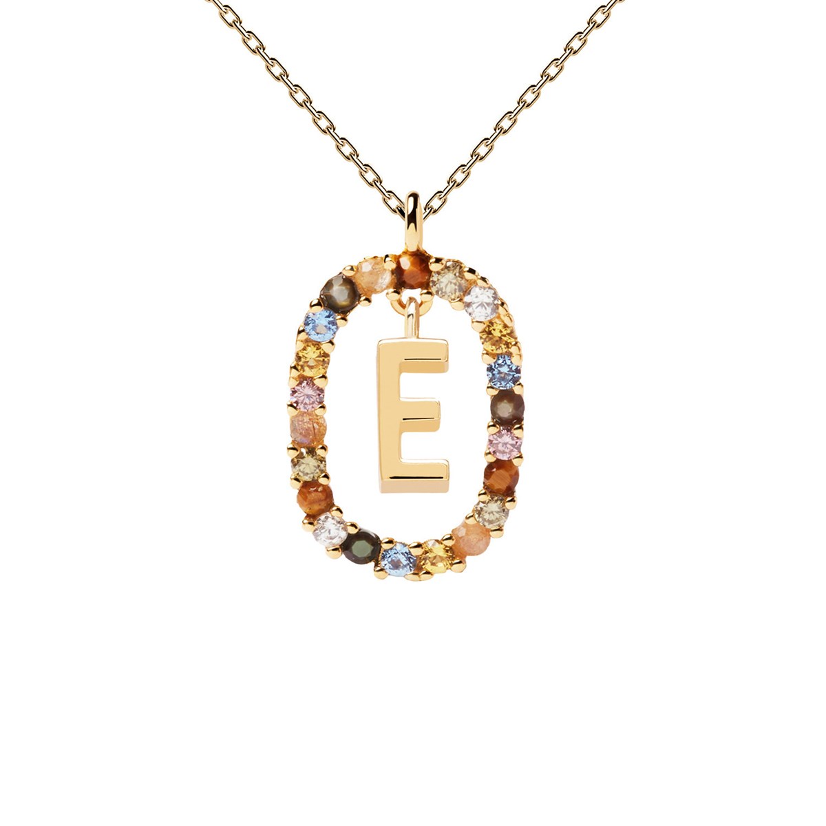 Collier PDPaola Lettre E plaqué or Collection NEW LETTERS