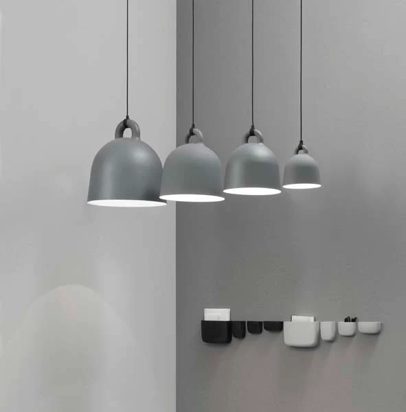 Normann Copenhagen  Bell lampe, small, grå - H: 37 cm.
