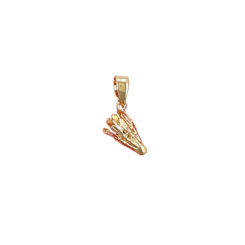 Pendentif volant de badminton  - Plaqué or