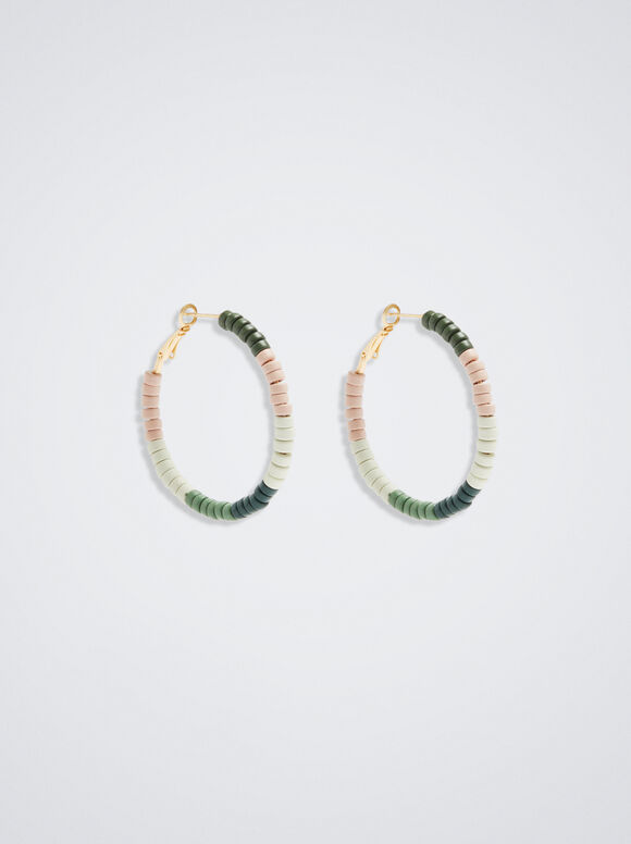 Brincos de argola com pedra - Multicoloridos
