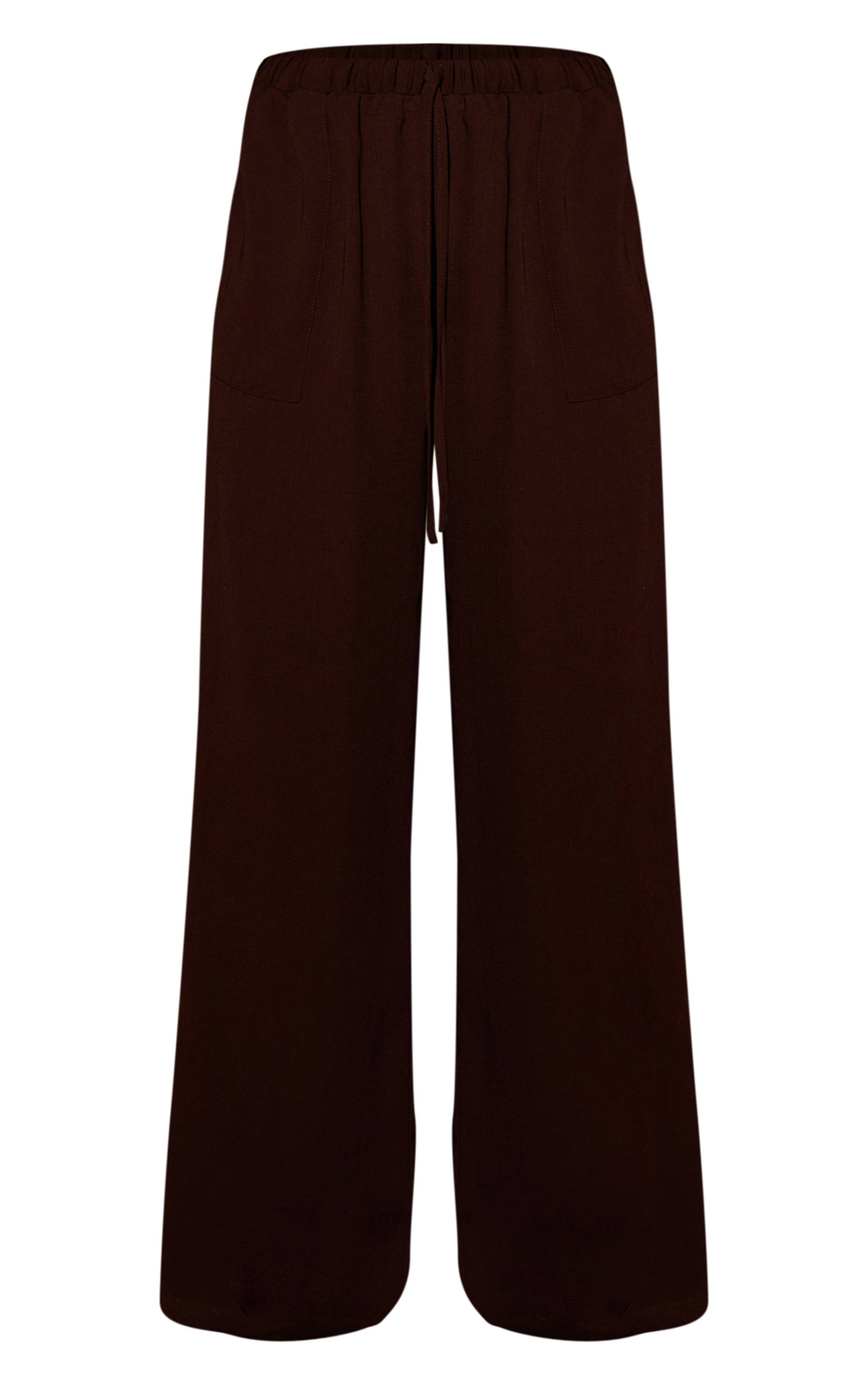 Espresso Pantalon De Plage À Cordon Effet Lin