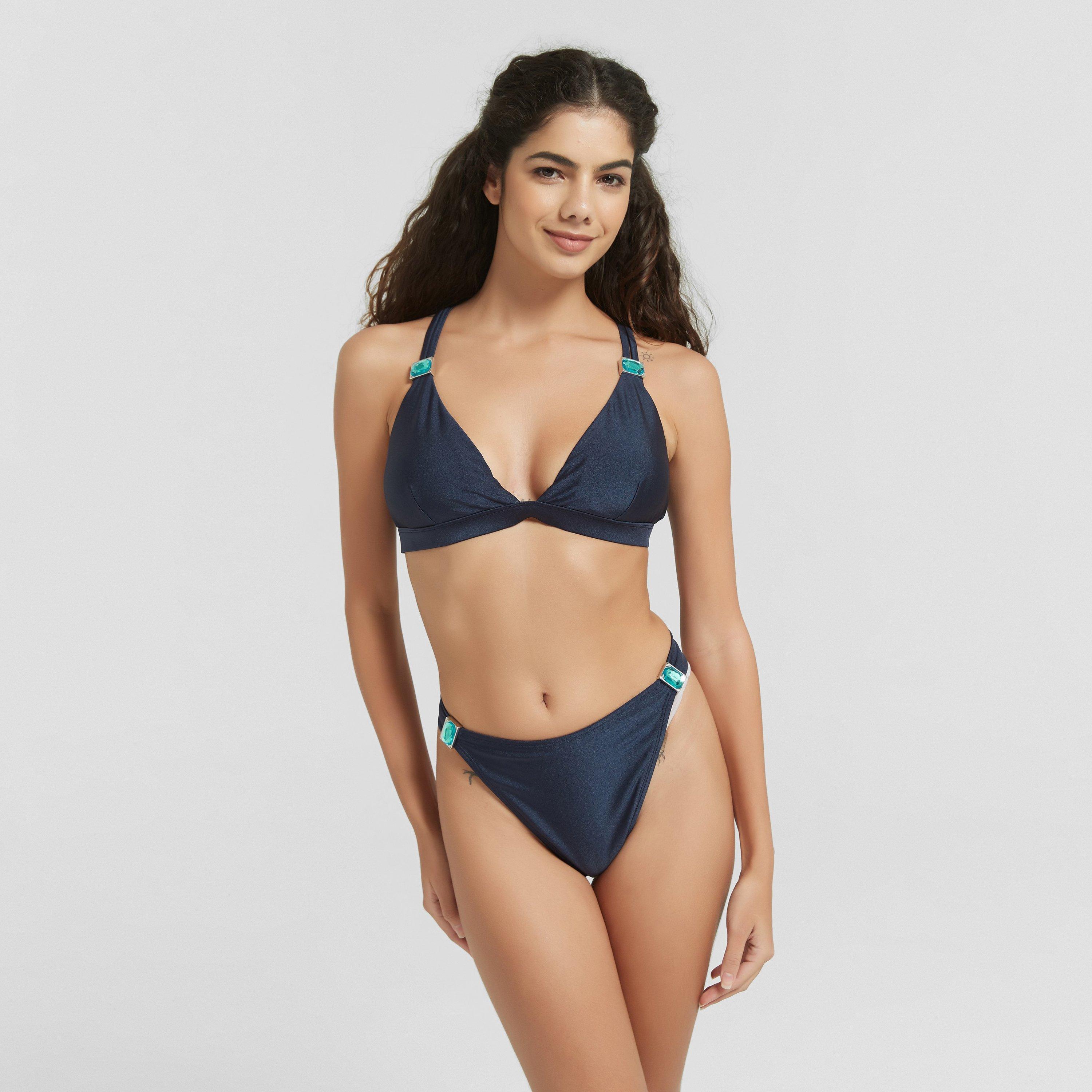 Be You BY Embellished Strap Bikini Bottom