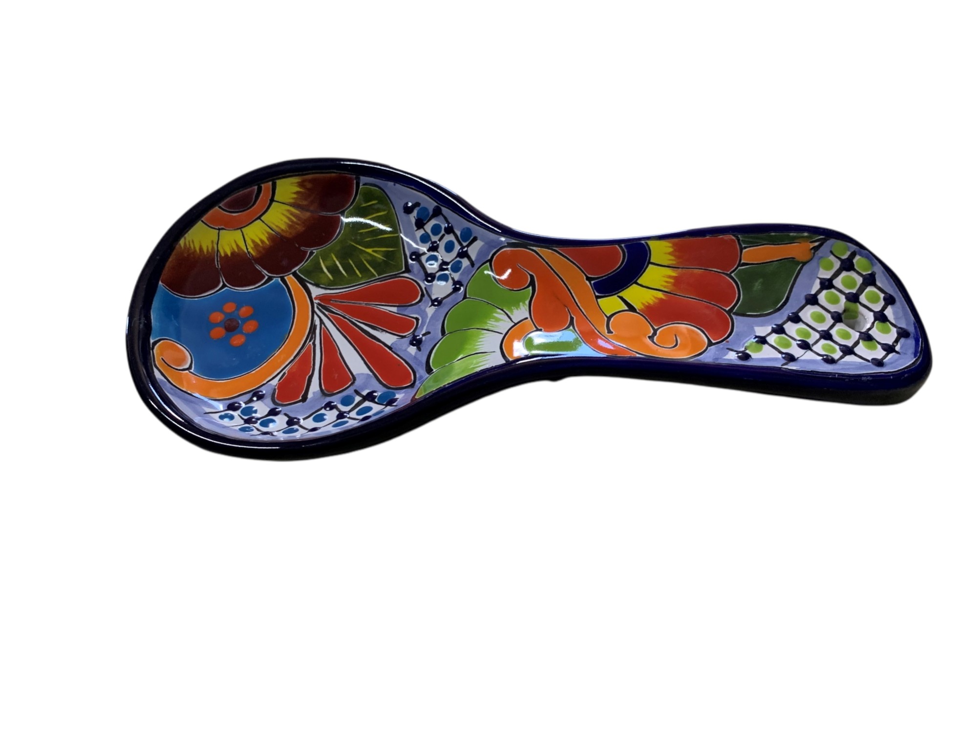 Keramik-Löffelablage 'Blumen', multicolor, B 25 cm, L 12 cm, H 3 cm zu 12,80