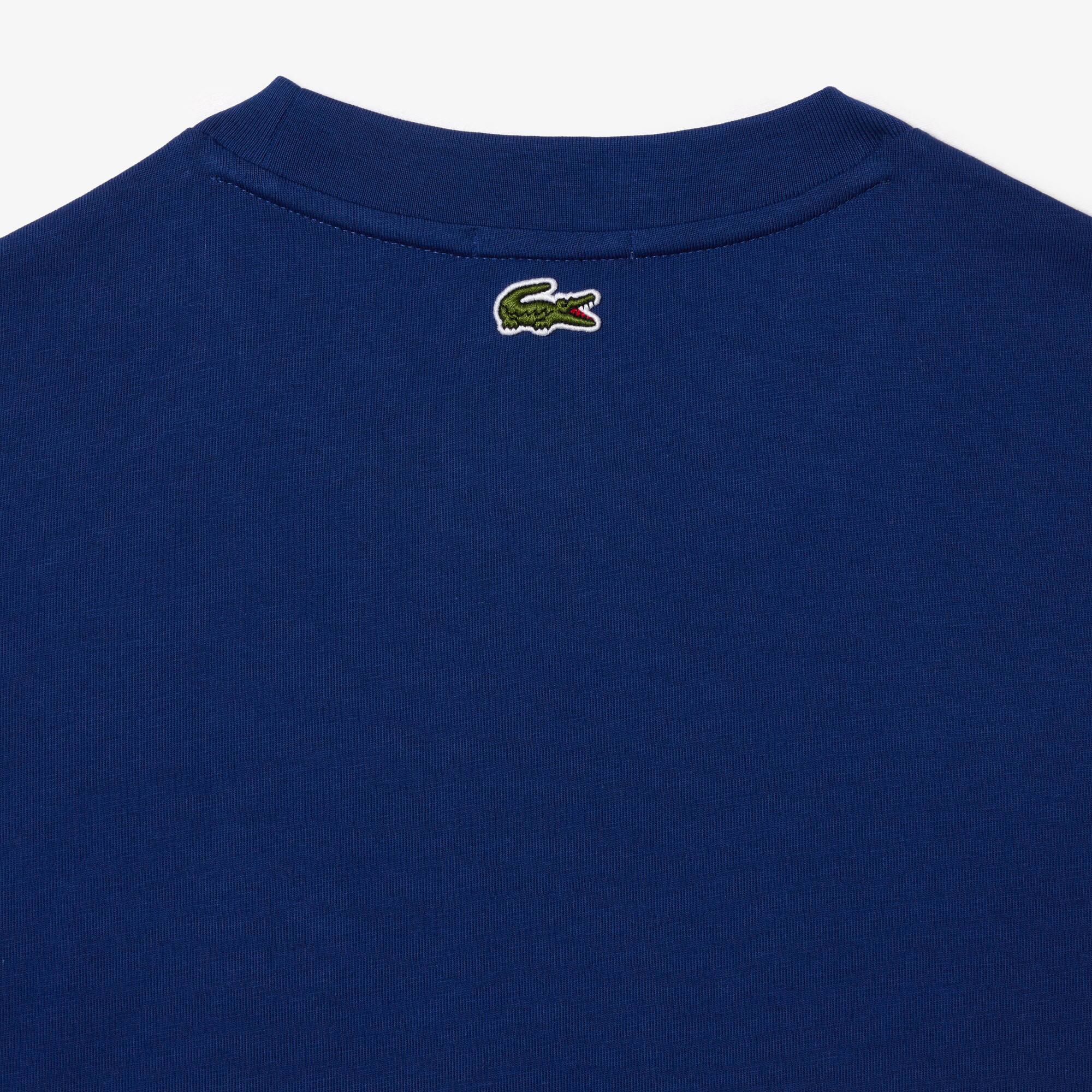 Unisex T-Shirt aus Bio-Baumwolle mit großem Krokodil T-Shirts - Blau - Lacoste - Unisex