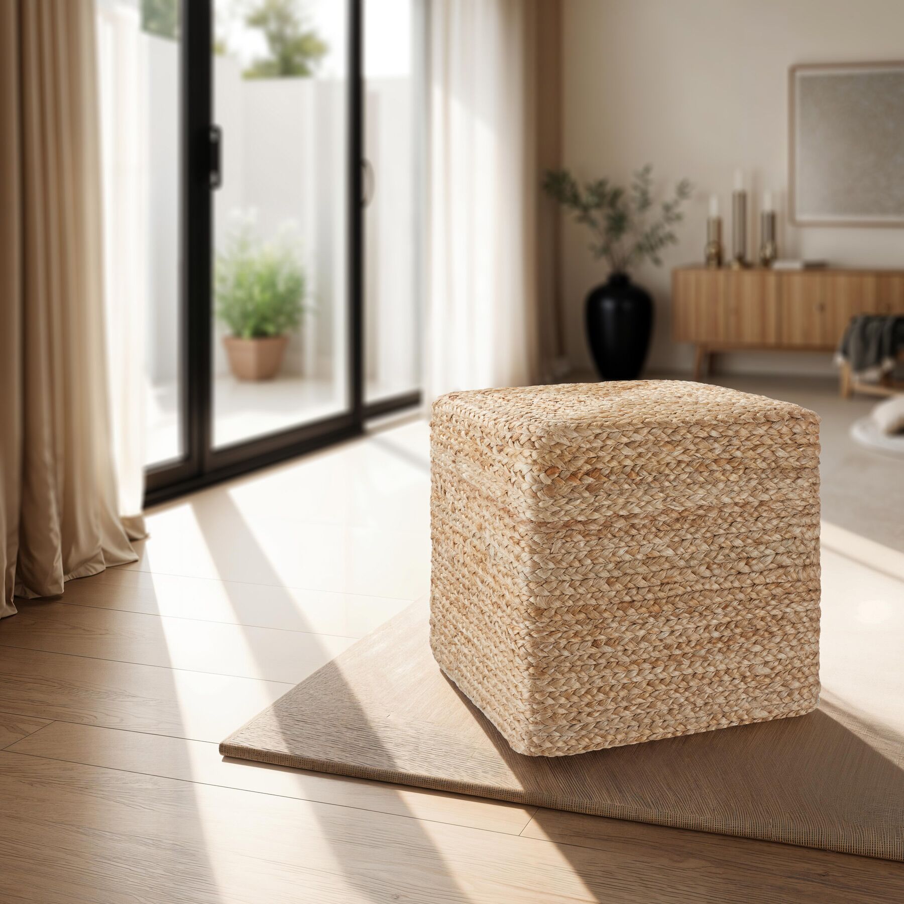 Handgefertigter Pouf Banno Cube