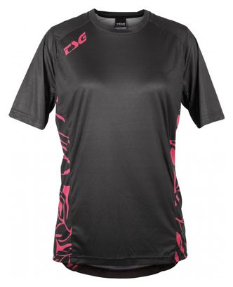 Maillot Manches Courtes TSG Floral Jersey Noir/Rose