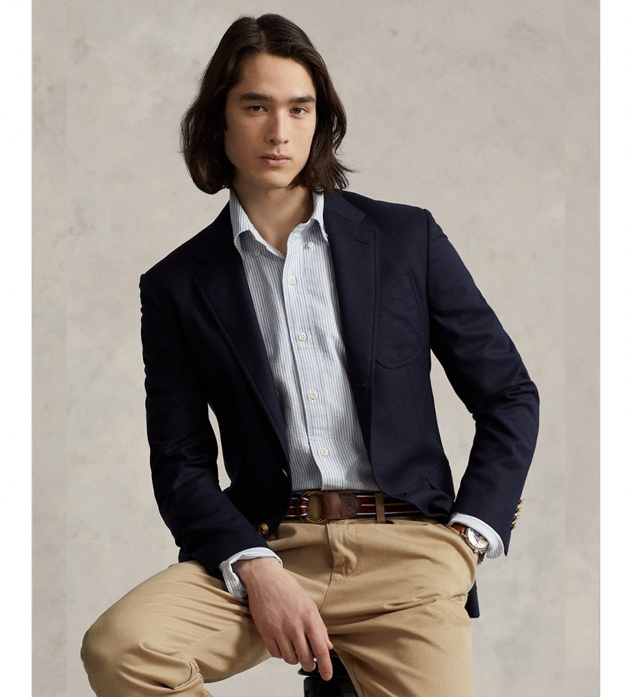 Camisa Oxford Ralph Lauren Custom Fit azul