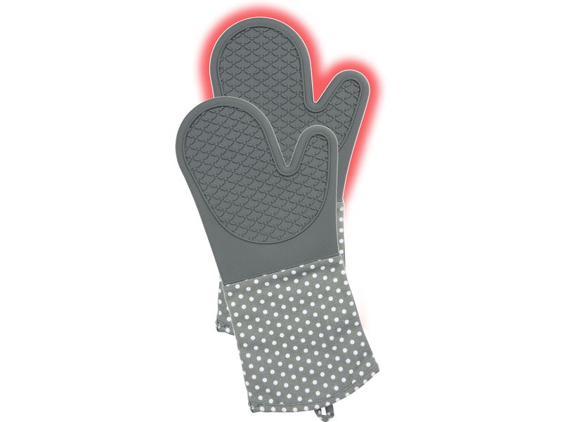 Wenko Küchenhandschuh Punkte 2er Set, Grau Topfhandschuhe