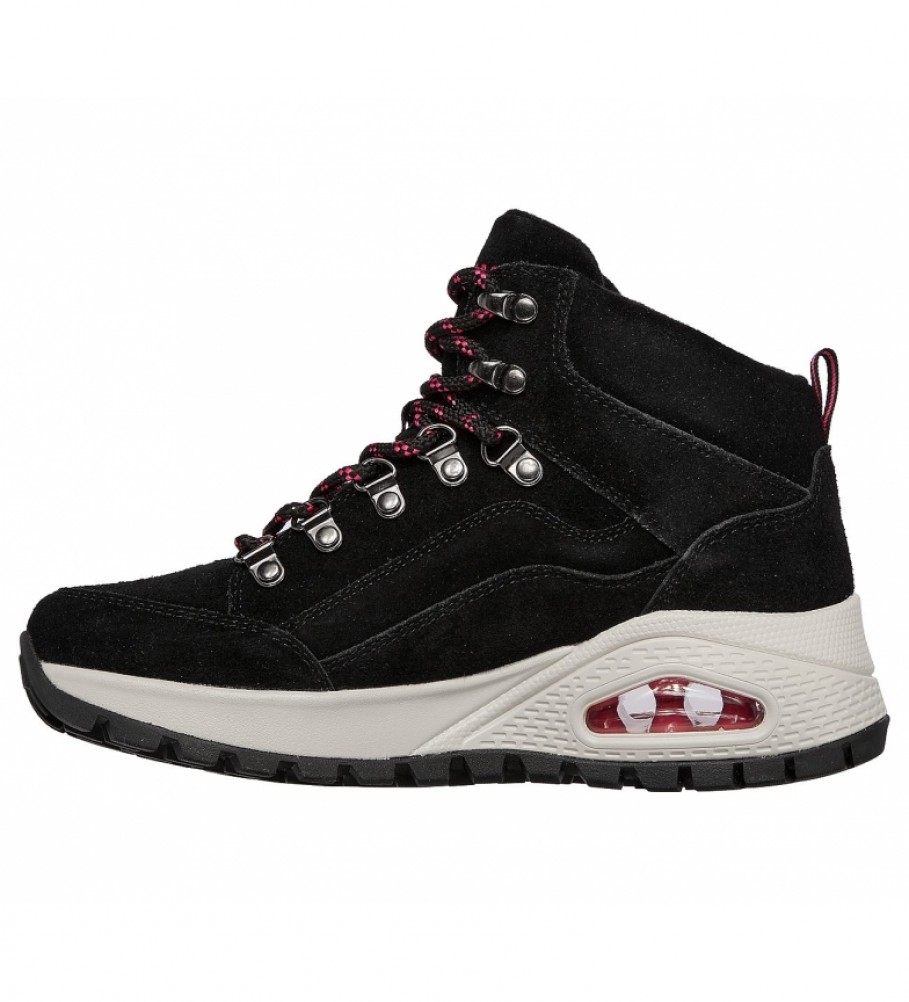 Botas Skechers Uno Rugged em couro, pretas