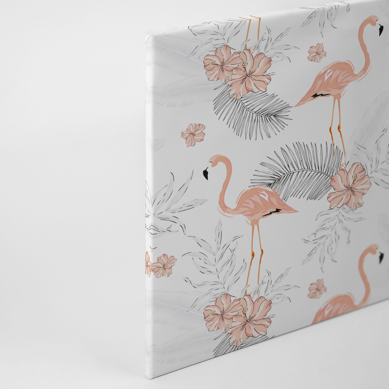 Leinwandbild TROPISCH- rosa-grau - 90x60 cm