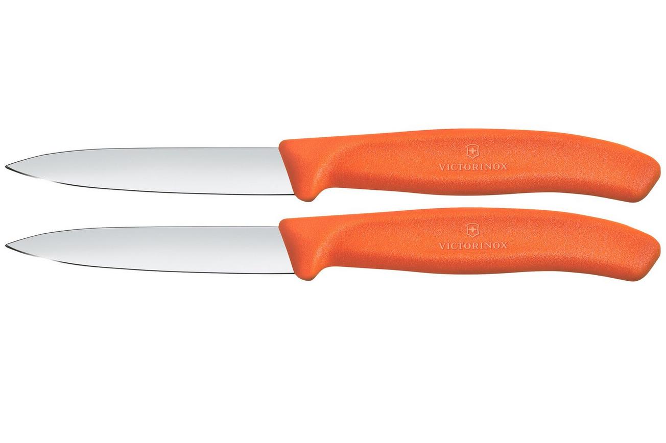 Victorinox Swiss Classic 6.7609.2C1 Straight, Orange, set van 2 groentemesjes, 8 cm