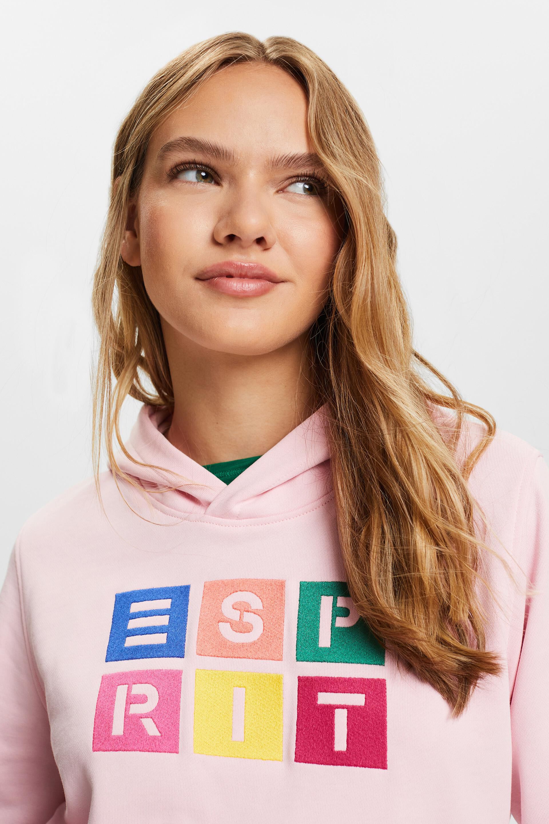 Sweat à capuche orné d’un logo brodé, coton biologique