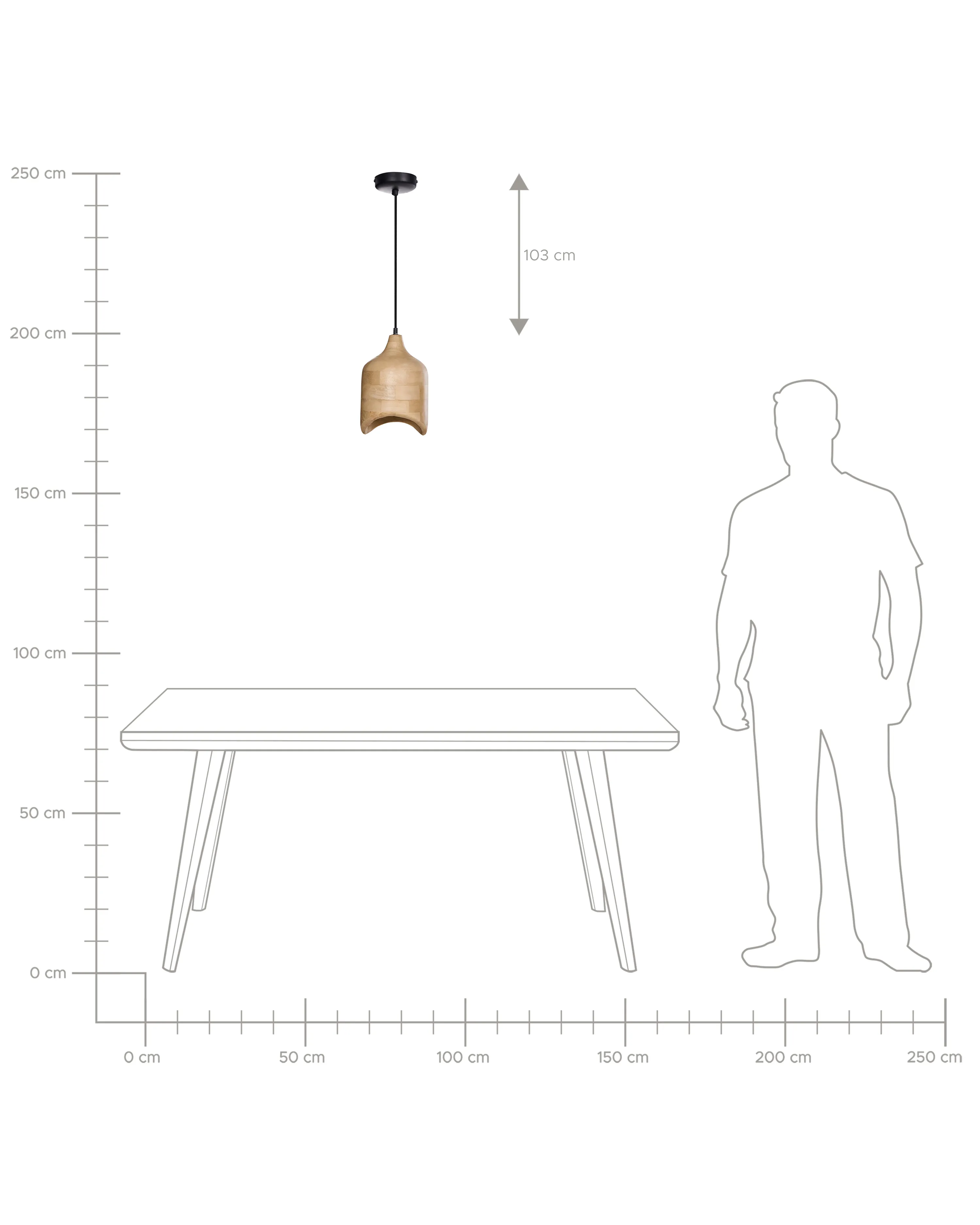 Hanglamp PANDU Mangohout Lichtbruin