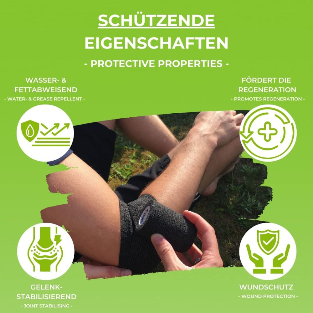 LisaCare latexfreie, kohäsive Bandage 5cm - Schwarz
