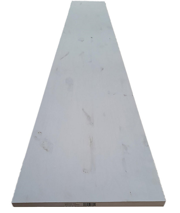 Tablette en pin rustique blanchi 30 x 200 cm, ép. 1,8cm