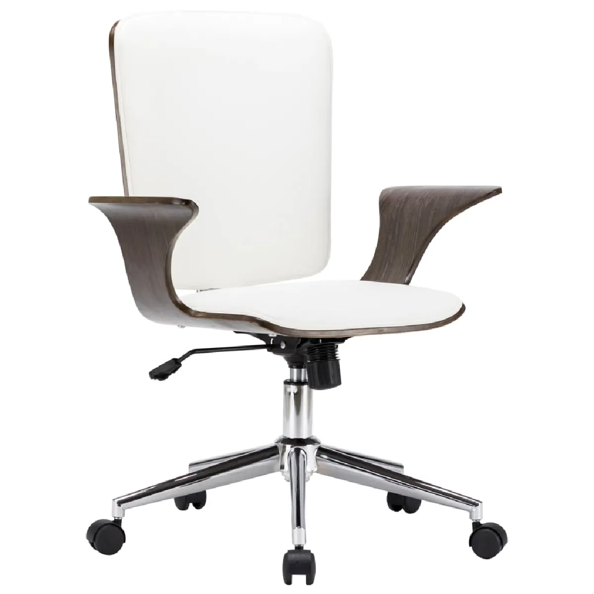 vidaXL Chaise de bureau pivotante - Blanc/Gris