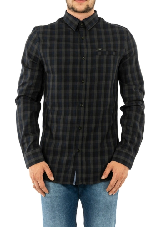 chemise guess jeans m93h32 sunset pocket lcj7 bleu