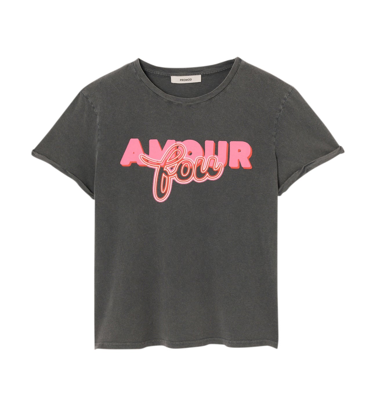 T-shirt à message Femme - Imprimé gris