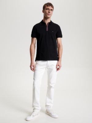 Polo Slim Fit com Zíper Contrastante
