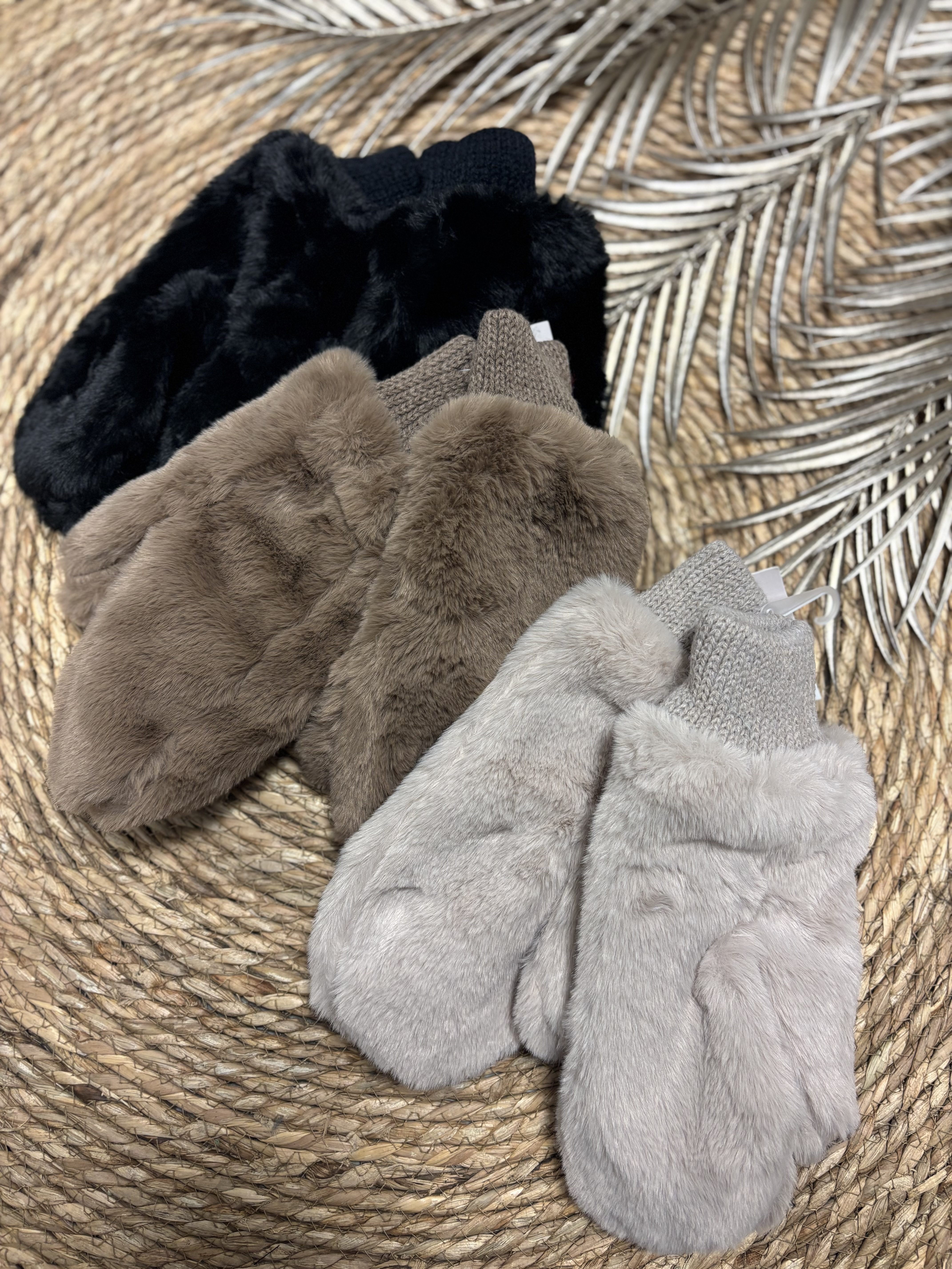 Faux Fur Wanten Zwart