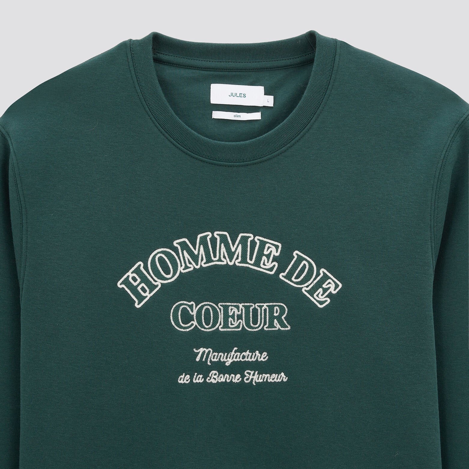 Sweat à col rond brodé Vert