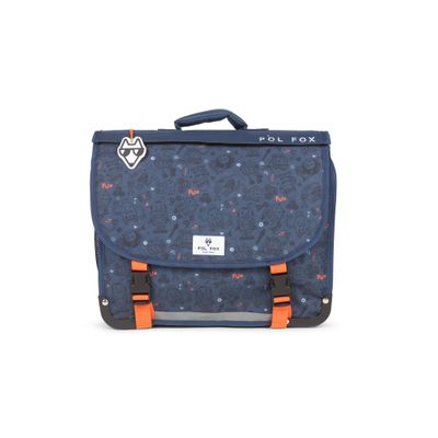 Cartable maternelle réversible Robot - 35 cm - 1 compartiment - bleu - Pol Fox