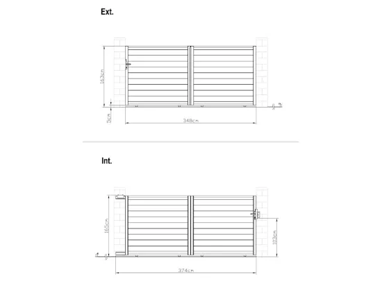 Portail coulissant aluminium plein L374 x H165 cm anthracite - NAZARIO