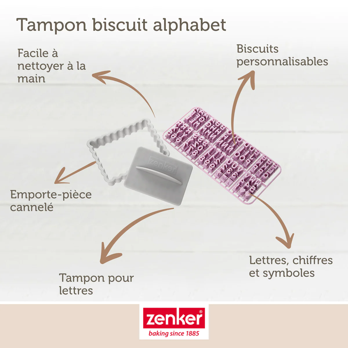 Lot de 2 tampons alphabet pour biscuit Zenker Smart Pastry Zenker