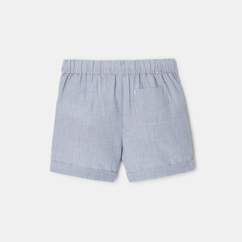 Short rayé en coton bio bleu mixte Absorba