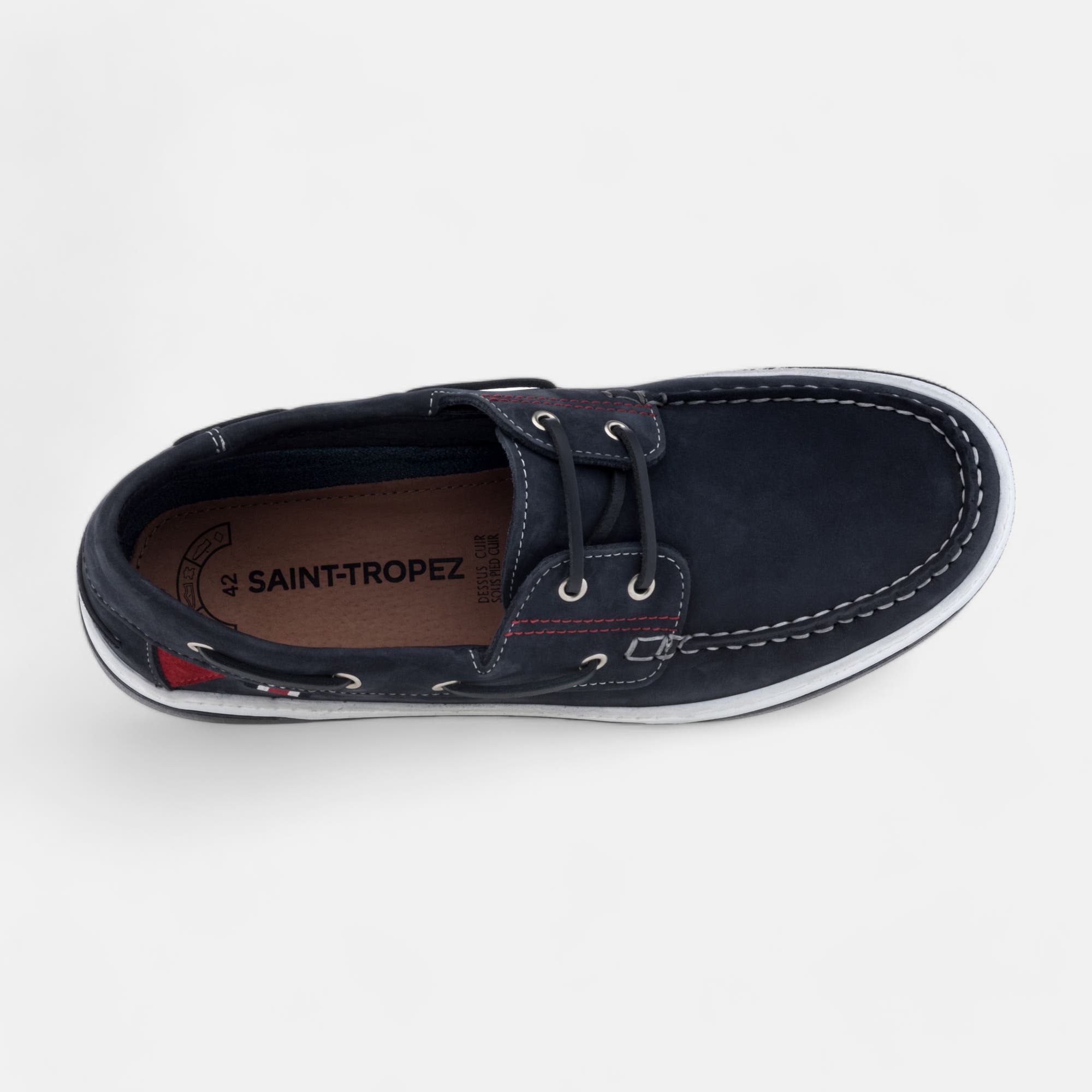 Chaussures bateau Homme en cuir bleu marine