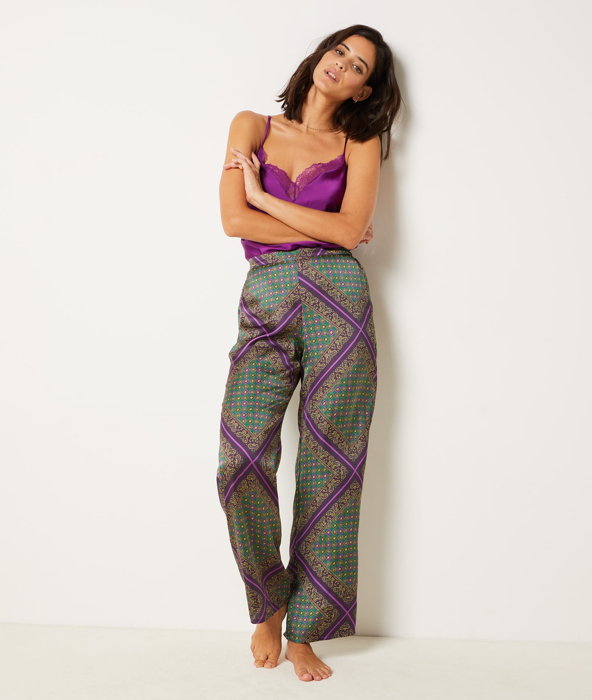 Pantalon de pyjama satiné