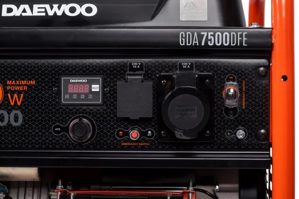 Daewoo GDA 7500DFE, 6000 W, 230 V, 30 L, Benzin, Manuel/Elektronisk, 50 Hz
