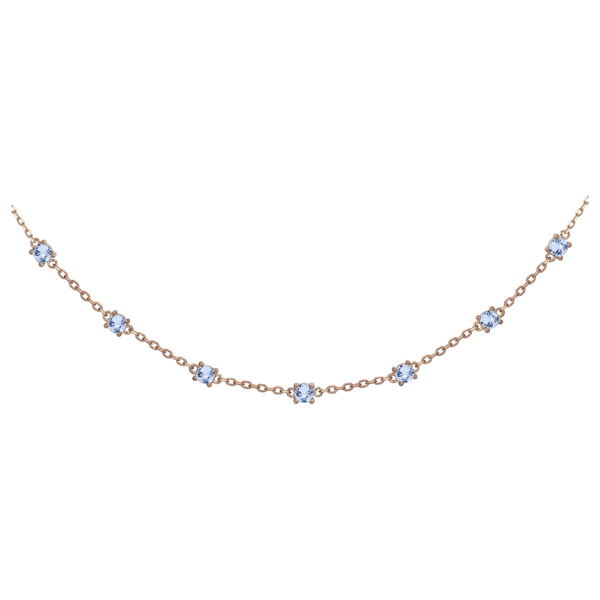 Collier multi-motifs en Plaqué Or avec spinelle bleu topaze