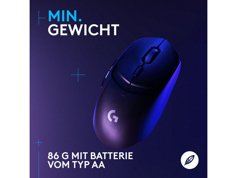 Logitech Gaming-Maus G309 Lightspeed Schwarz Kabellose Gaming-Maus mit Lightspeed Wireless und Bluetooth Verbindung