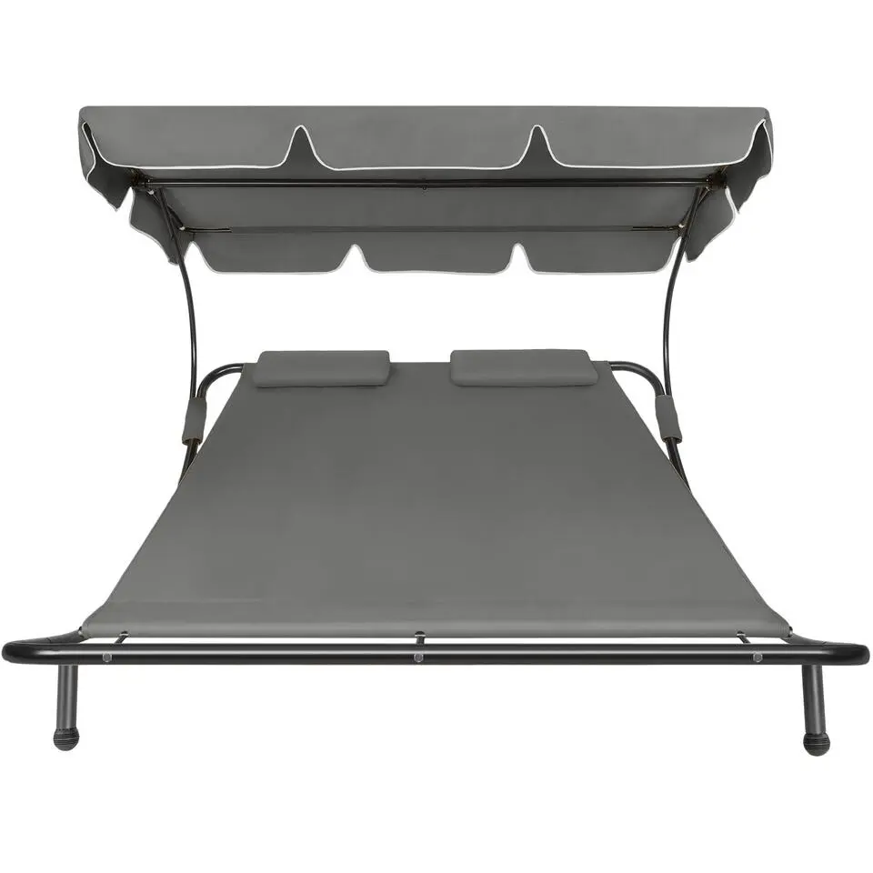 tectake Ligbed voor 2 personen, Zwart / Grijs