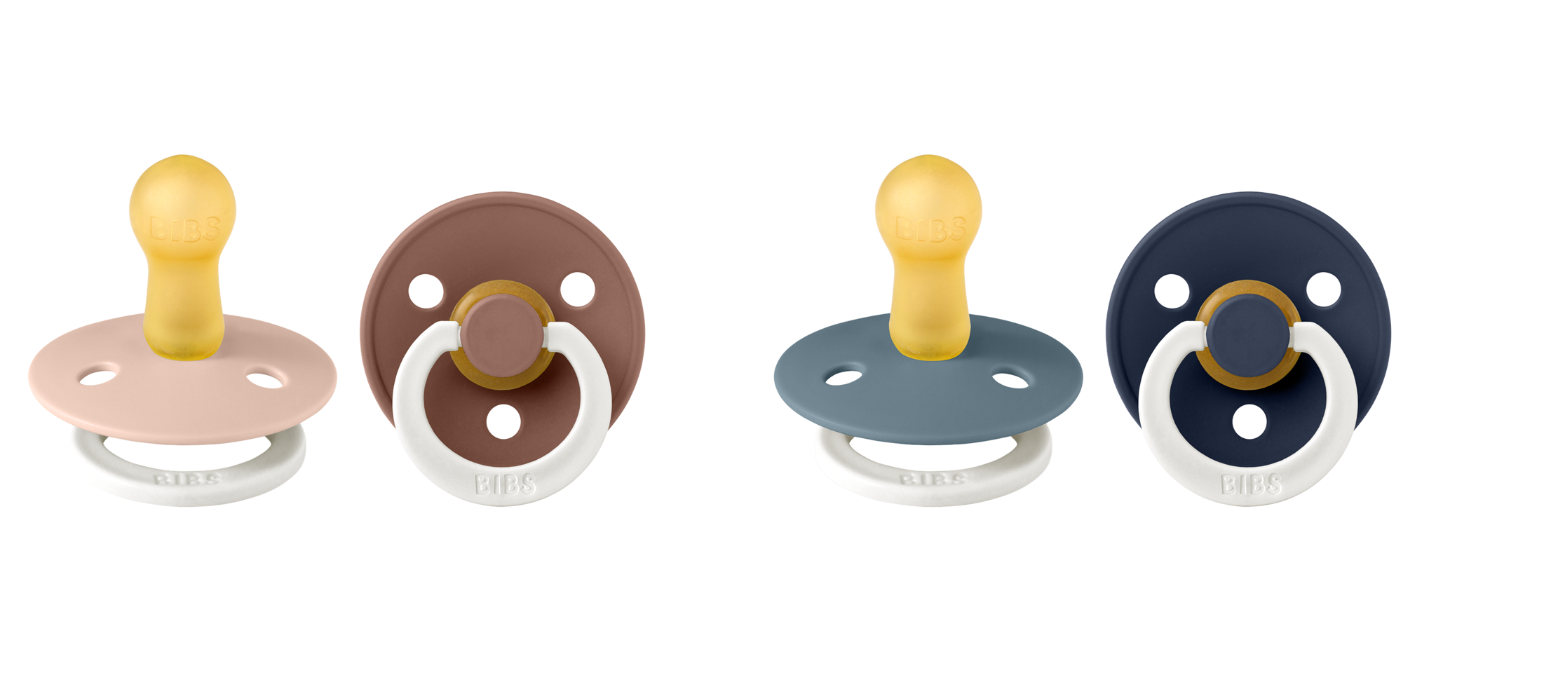 BIBS - Pacifier Colour 2 PAK - Blush/Woodchuck GLOW & Petrol/Deep Space GLOW - str 2