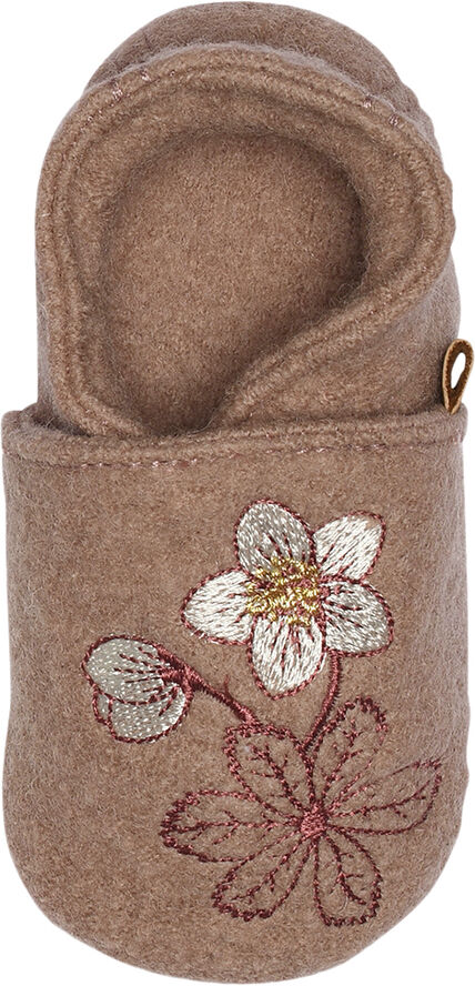 Melton Winter rose wool slippers Fawn