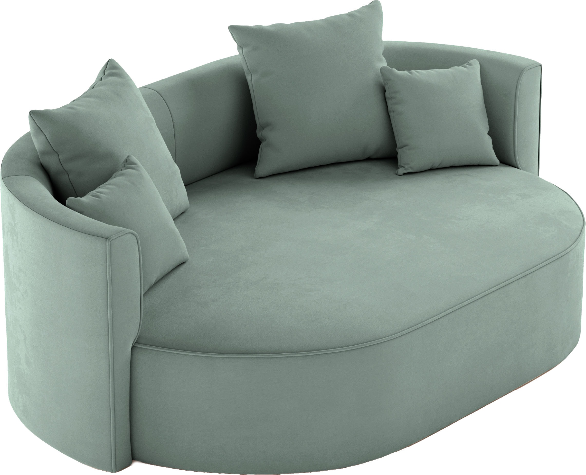LeGer Home by Lena Gercke 2,5-Sitzer »ISALIE, rundes Loungesofa, mit Kissen, perfekt gepolstert« moderne Stoffe, mit 4 Zierkissen, extra grosse Sitzfläche