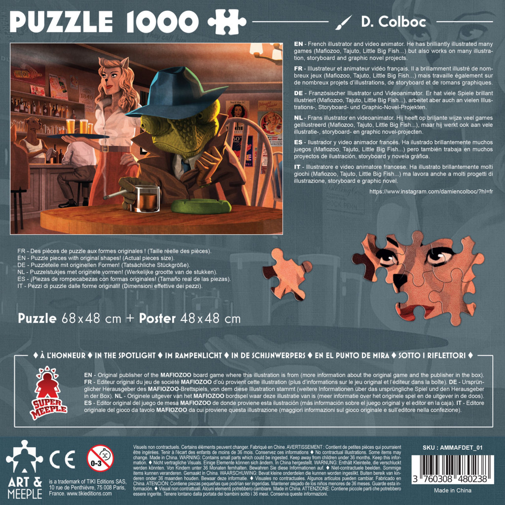 Art & Meeple – Puzzle Mafiozoo - 1000 pièces