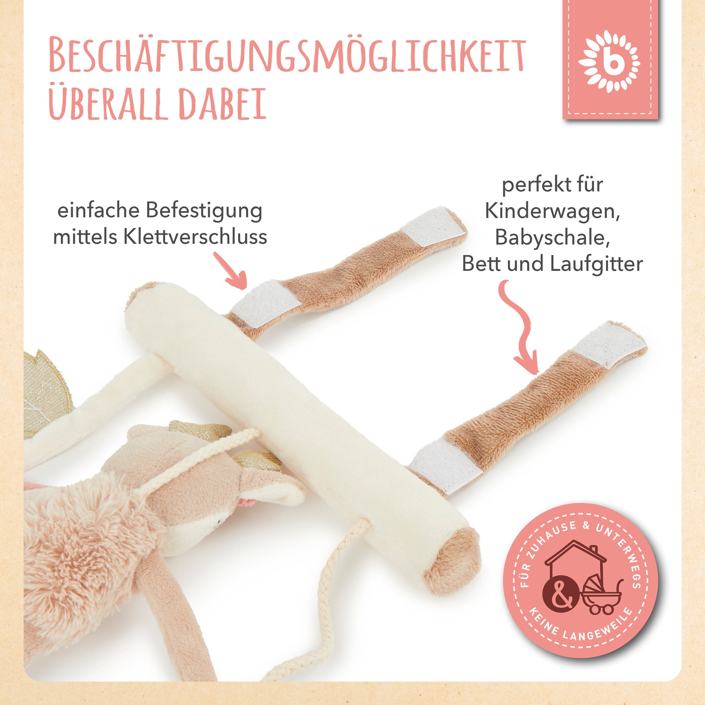 Bieco Kinderwagen Kette Design Reh - ab Geburt Beige