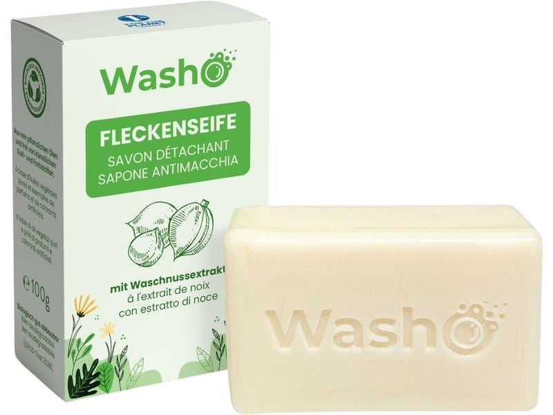 Washo Fleckenseife 100 g Praktische Blockseife zur Vorbehandlung von Flecken