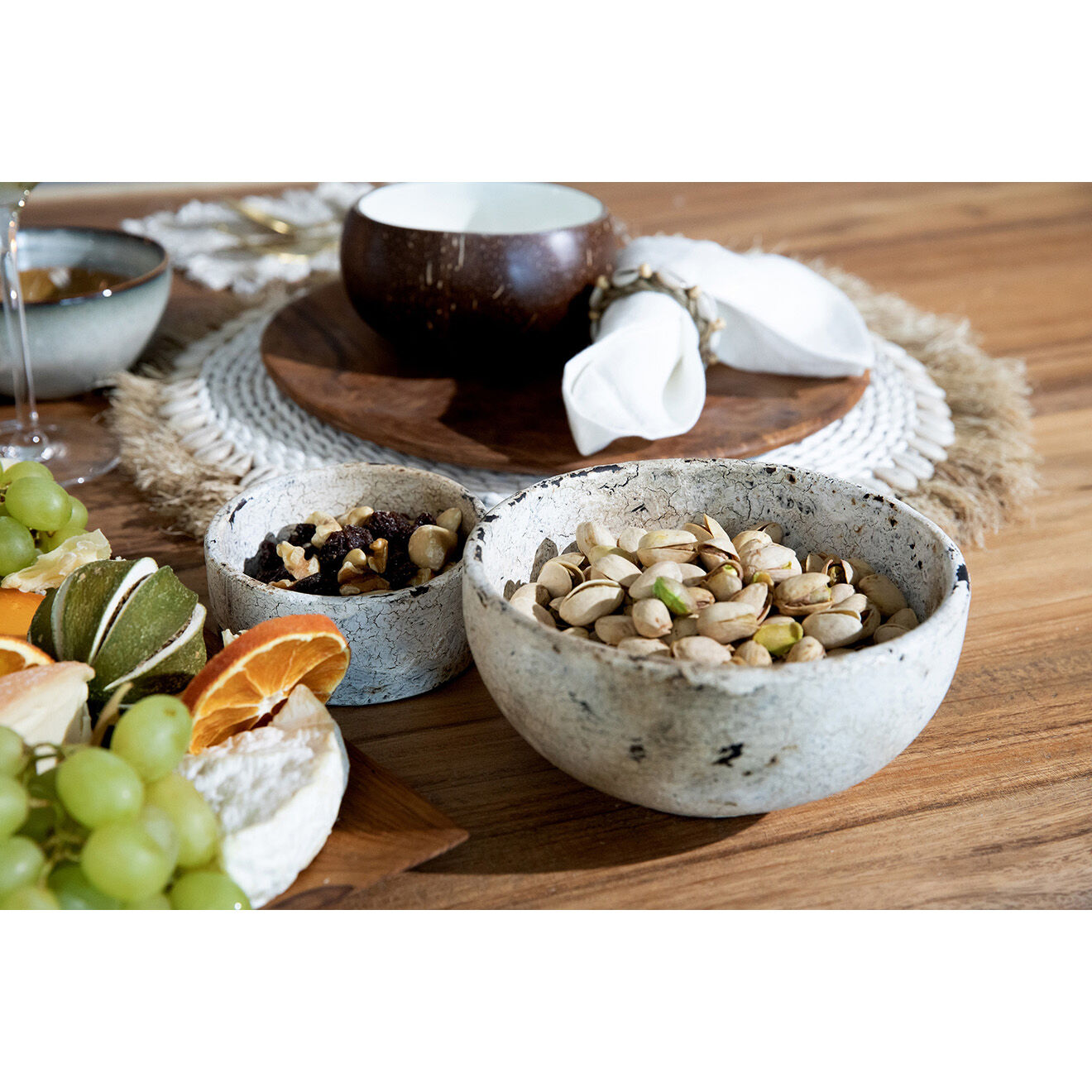 Bazar Bizar Set de table coquillage blanc -  D.38 cm