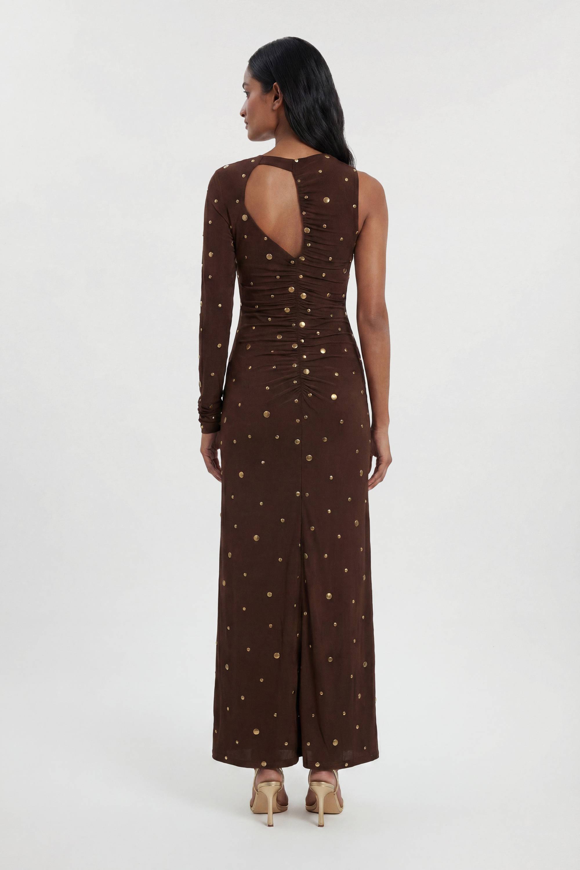 KarenMillen Robe Maxi Premium En Crêpe Slinky Avec Ornements Et Découpes